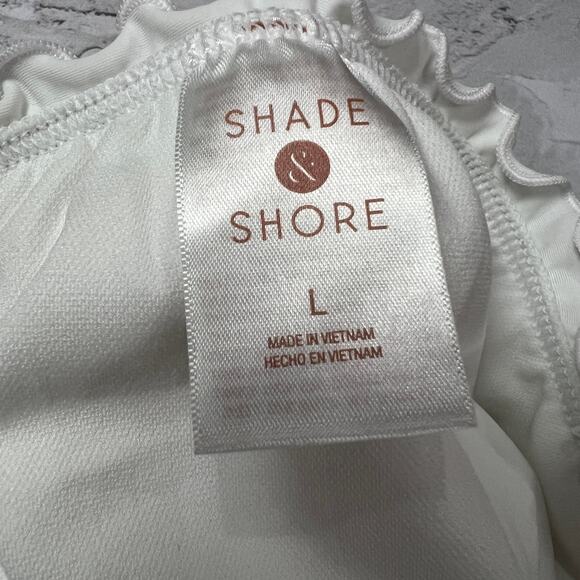 NEW Shade & Shore Ruffle Edge Bikini Bottom Size L White Low-Rise Cheeky TARGET - Picture 4 of 7